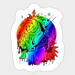 Rainbow Goddess of The Hijab Sticker